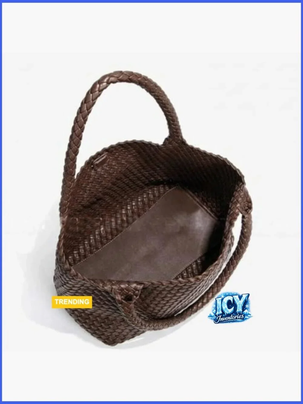 Large Woven Leather Hobo Handbag with Matching Pouch, Braided Tote Shoulder Bag